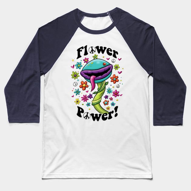 Creepies - Venus - Flower Power Baseball T-Shirt by Creepies